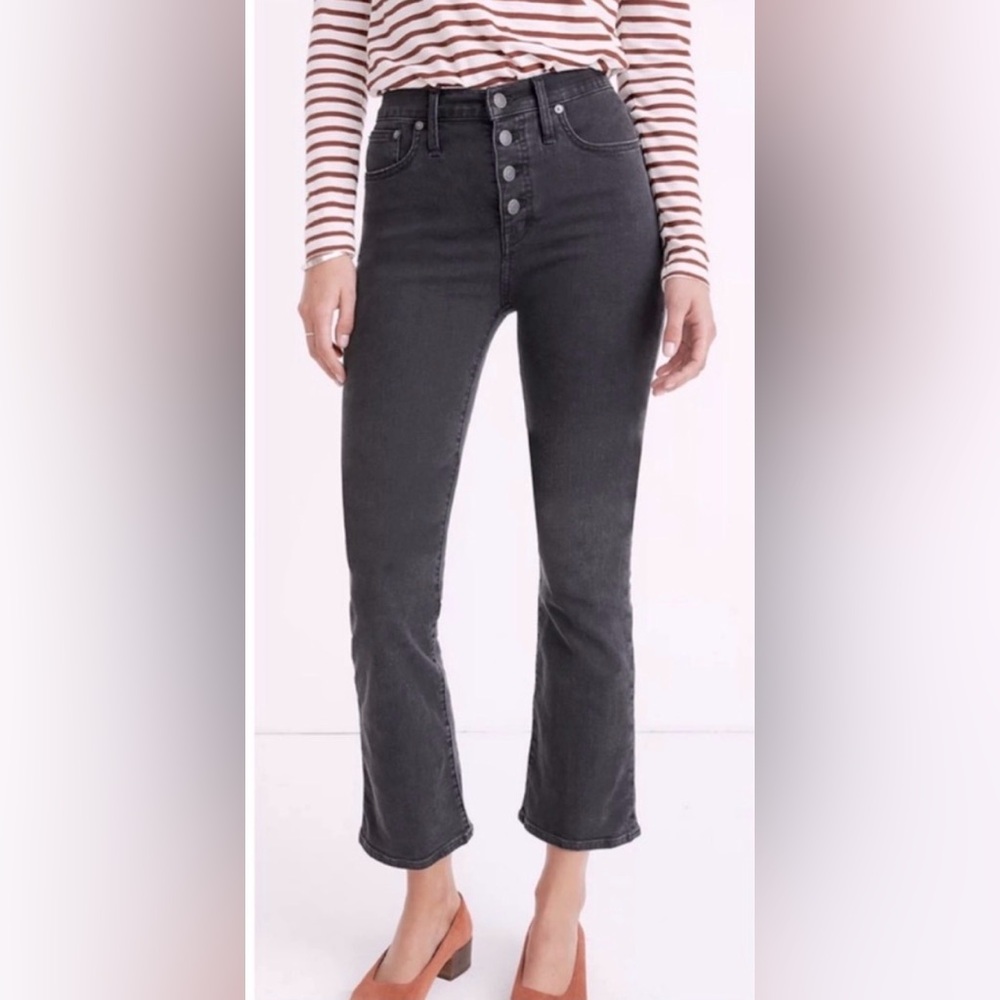 MADEWELL CALI DEMI-BOOT JEANS IN BELLSPRING WASH: BOOTCUT EDITION, SIZE 32T.